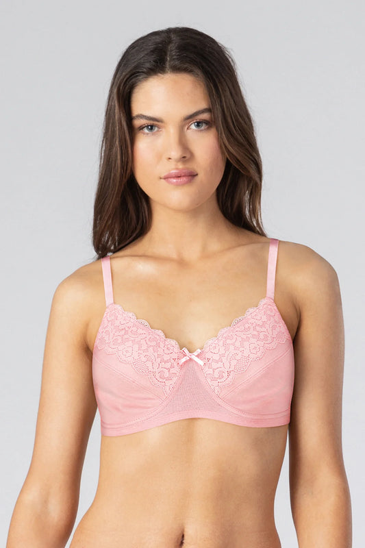 Gracie Non Wired And Non Padded Cotton Bra - Pink