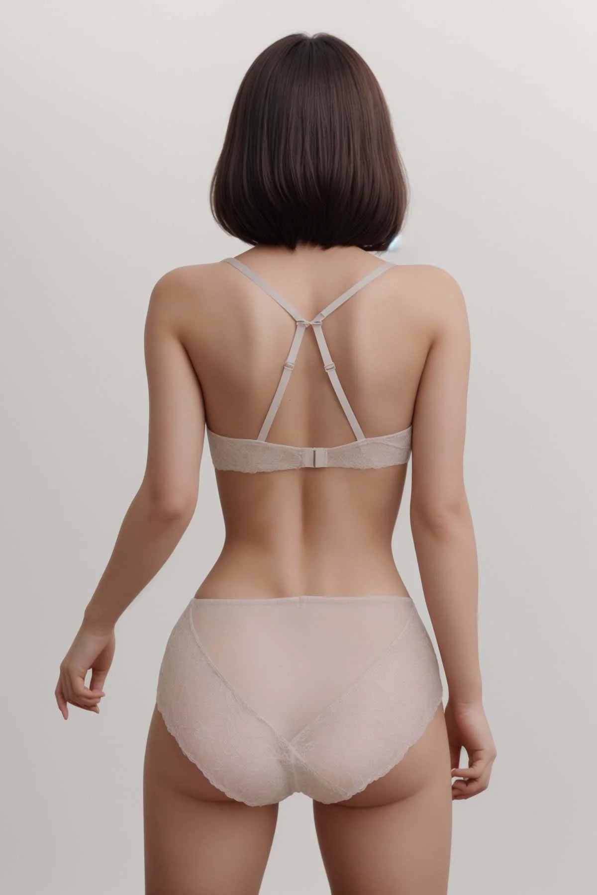 Beverly Wired And Padded Lace Bra Set - Skin