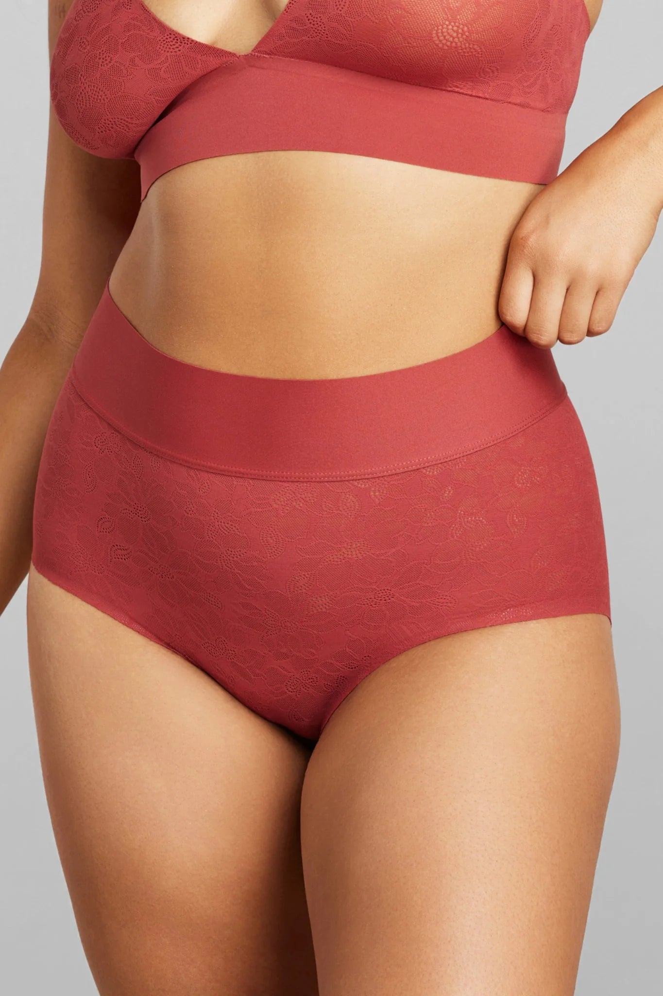 Rita Lace Boyshort - Red