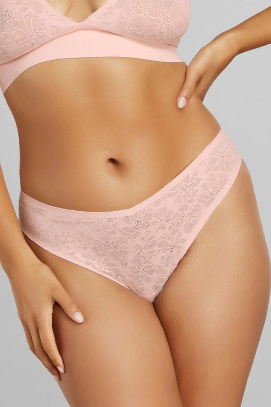 Ava Lace Thong - Pink